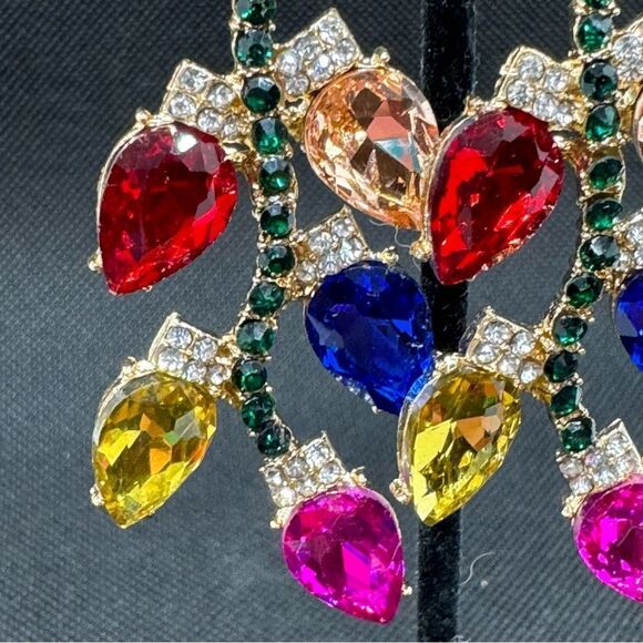 EARRINGS! Betsey Johnson Christmas Lights Dangle Earrings BNWT Colorful Beauty - Picture 5 of 9